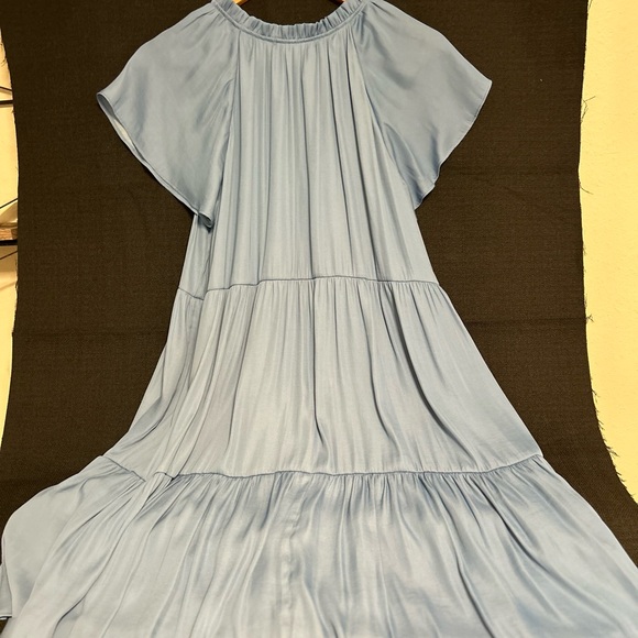 LOFT Blue Tiered Ruffled Midi Sundress - Picture 2 of 5